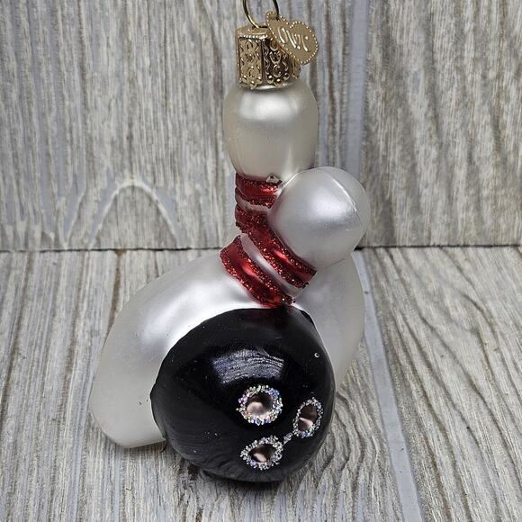 OWC Old World Christmas Bowling Pins Ball Glass Ornament Vintage Decor Gift‎ 4in - Picture 1 of 10
